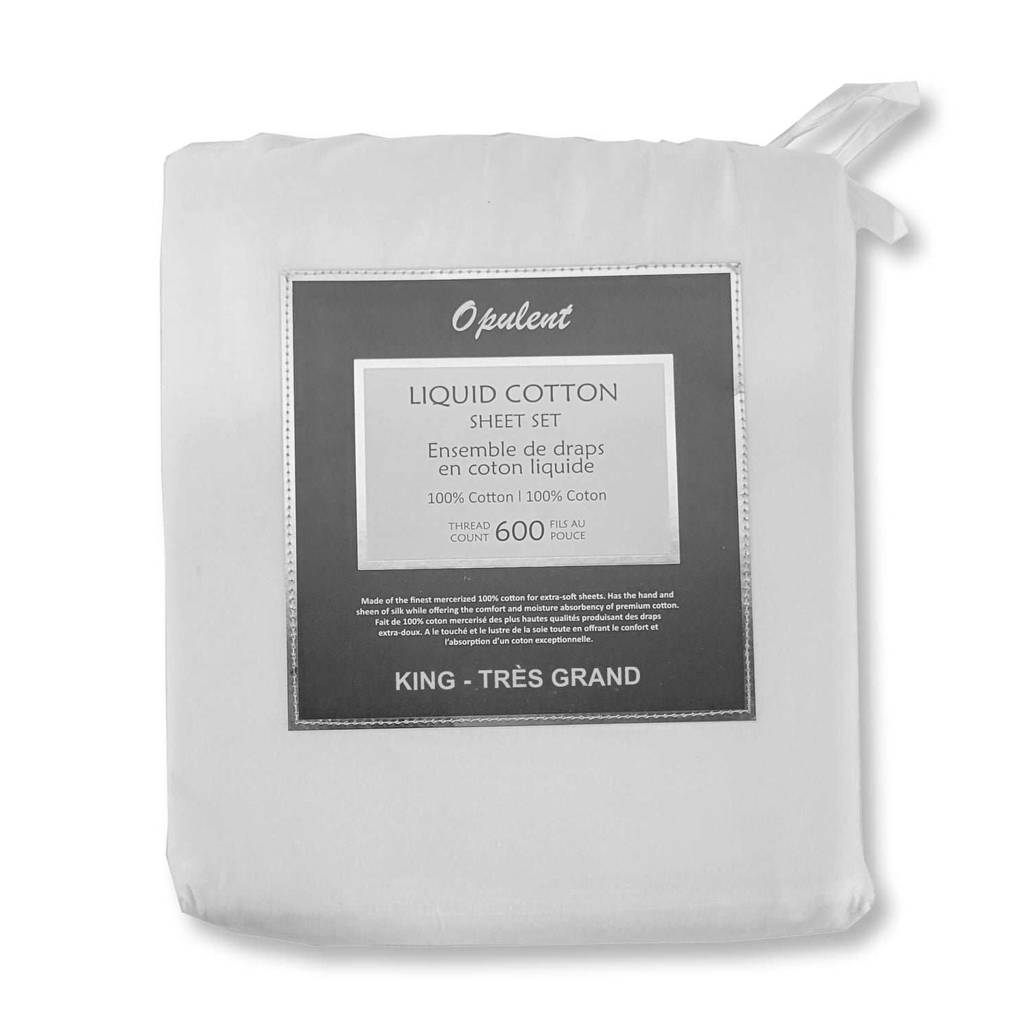 Cotton House- Ensemble de Draps en Coton Liquide, 600 Fils Par Pouce, Grandeur Queen, Blanc - Simple Boutique