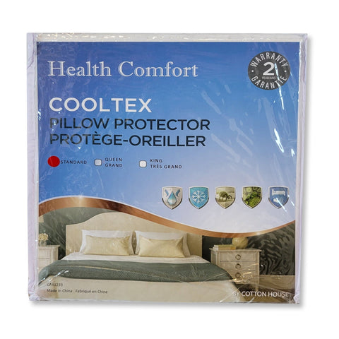 Cotton House - Protège-Oreiller CoolTex, Imperméable, Grandeur Standard, Blanc