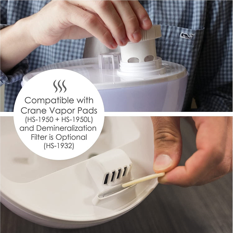 Crane - Humidificateur d'air Ultrasonic à Brume Fraiche, Buse Rotative 360 Degrée, Blanc - Simple Boutique