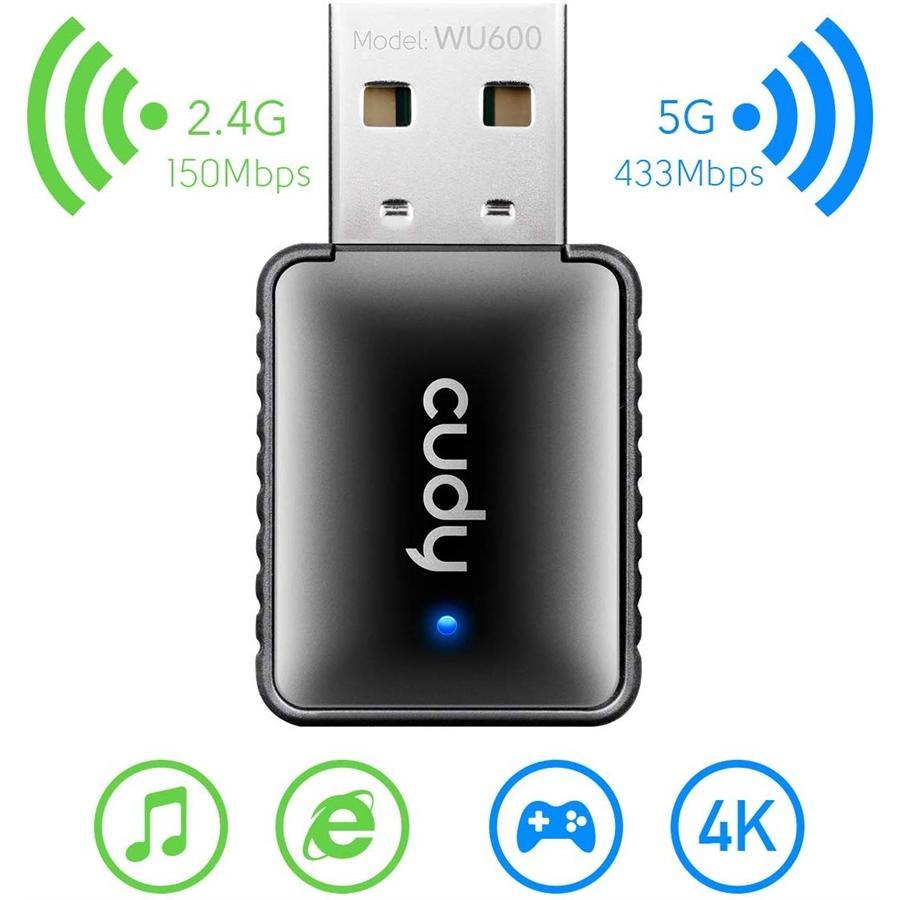 Cudy WU600 Adaptateur USB Wi-fi Double Bande avec Installation Automatique, Noir - Simple Boutique
