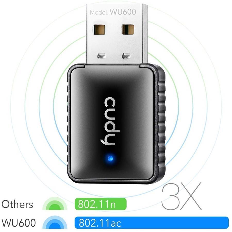 Cudy WU600 Adaptateur USB Wi-fi Double Bande avec Installation Automatique, Noir - Simple Boutique