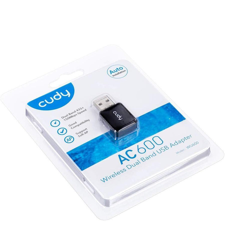 Cudy WU600 Adaptateur USB Wi-fi Double Bande avec Installation Automatique, Noir - Simple Boutique
