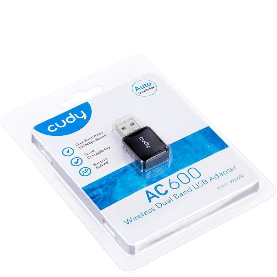 Cudy WU600 Adaptateur USB Wi-fi Double Bande avec Installation Automatique, Noir - Simple Boutique