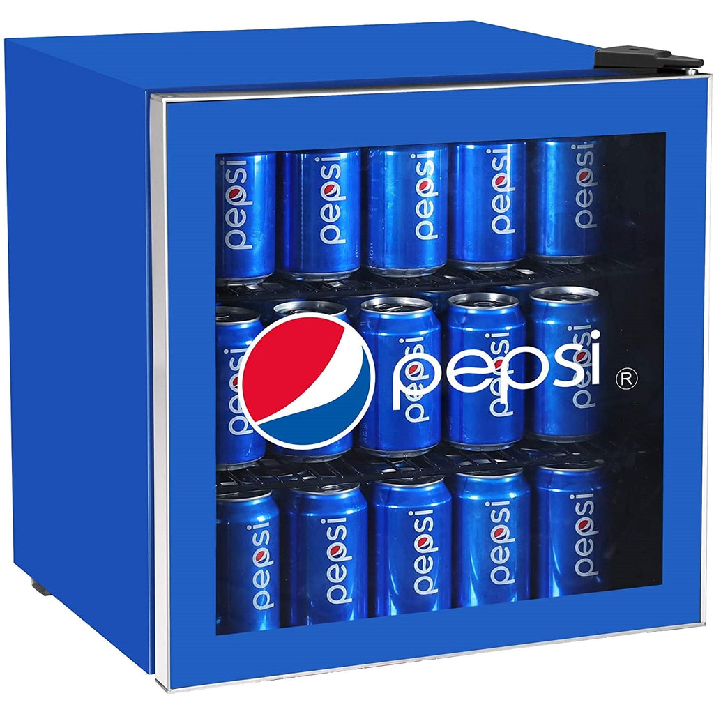 Curtis - Mini Réfigérateur Compact Pepsi, 1.8 Pied Cube, Capacité de 50 Canettes, Bleu