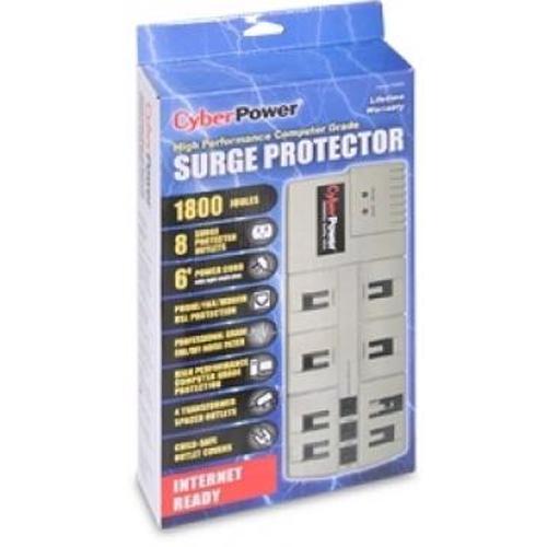 CyberPower Protecteur surtension électrique 8 prises 1800J 6 pi - Simple Boutique