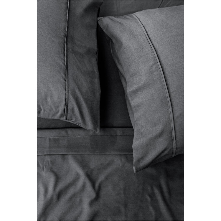 DB Chez Vous - Ensemble de Draps en Microfibre, Hypoallergénique, Grandeur Double, Gris - Simple Boutique