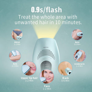 DEESS - Épilateur à Lumière Pulsée (IPL), Taitement Glacé, Épilation Permanente, Écran Tactile, Flash Illimité, Gris - Simple Boutique