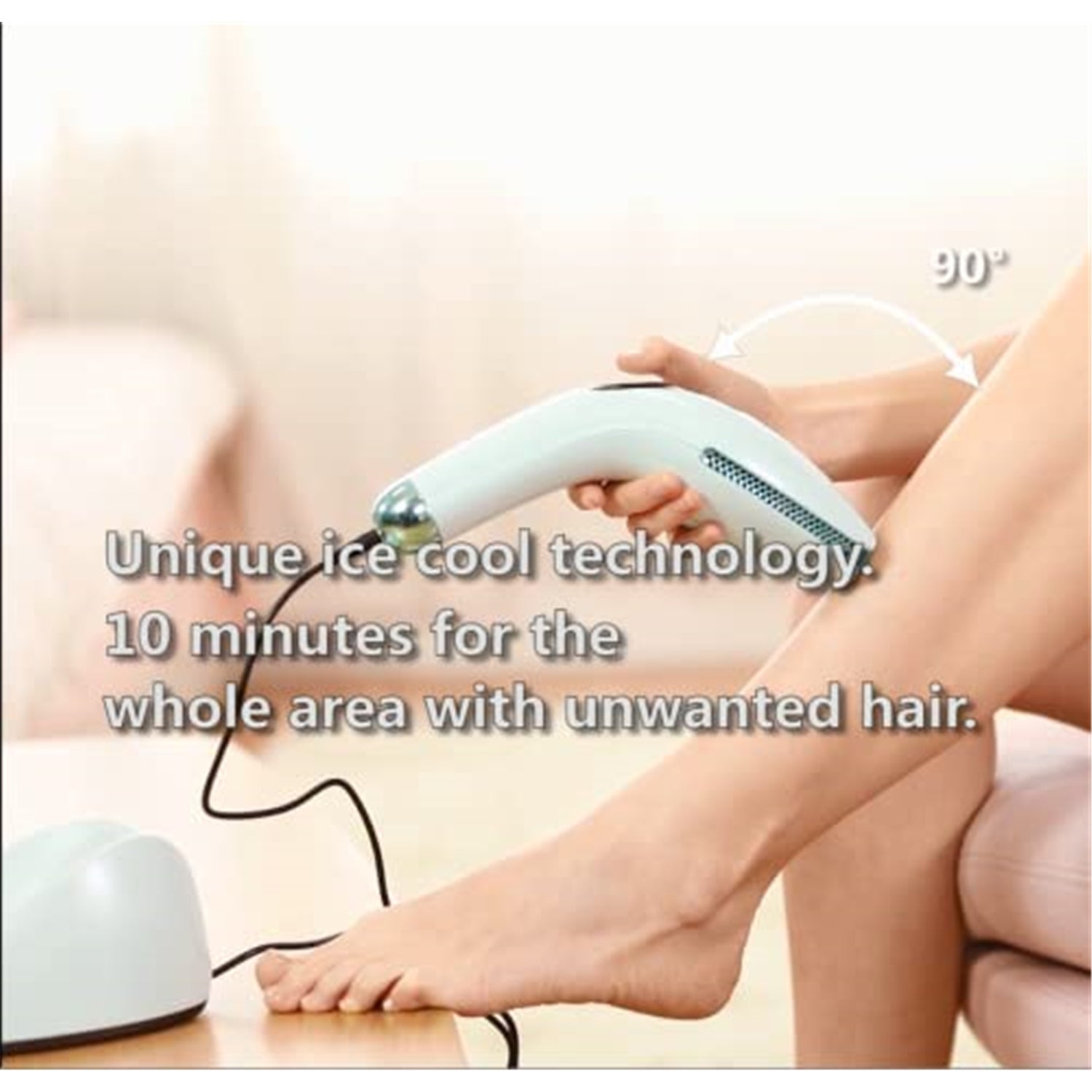 DEESS - Épilateur à Lumière Pulsée (IPL), Taitement Glacé, Épilation Permanente, Écran Tactile, Flash Illimité, Gris - Simple Boutique