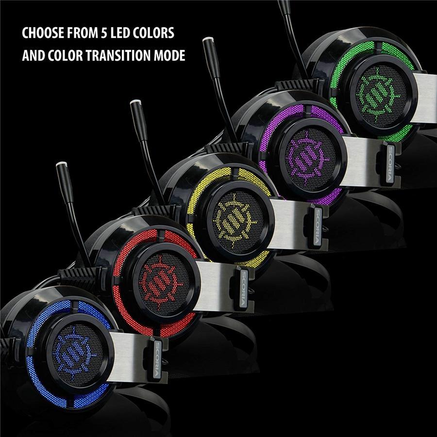 ENHANCE Scoria 7,1 Casque Virtuel de Jeu DEL avec Vibration - Simple Boutique