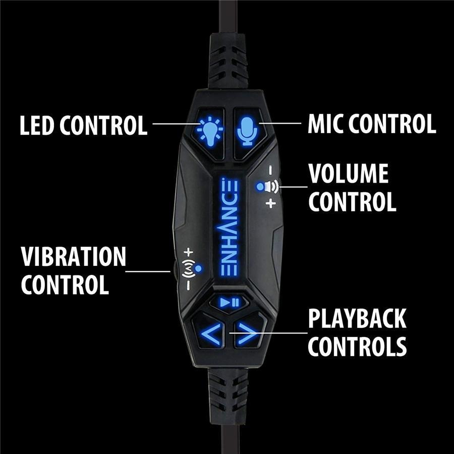 ENHANCE Scoria 7,1 Casque Virtuel de Jeu DEL avec Vibration - Simple Boutique