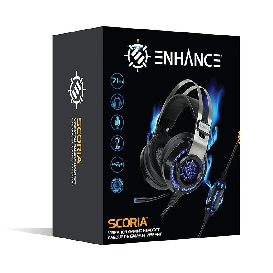 ENHANCE Scoria 7,1 Casque Virtuel de Jeu DEL avec Vibration - Simple Boutique
