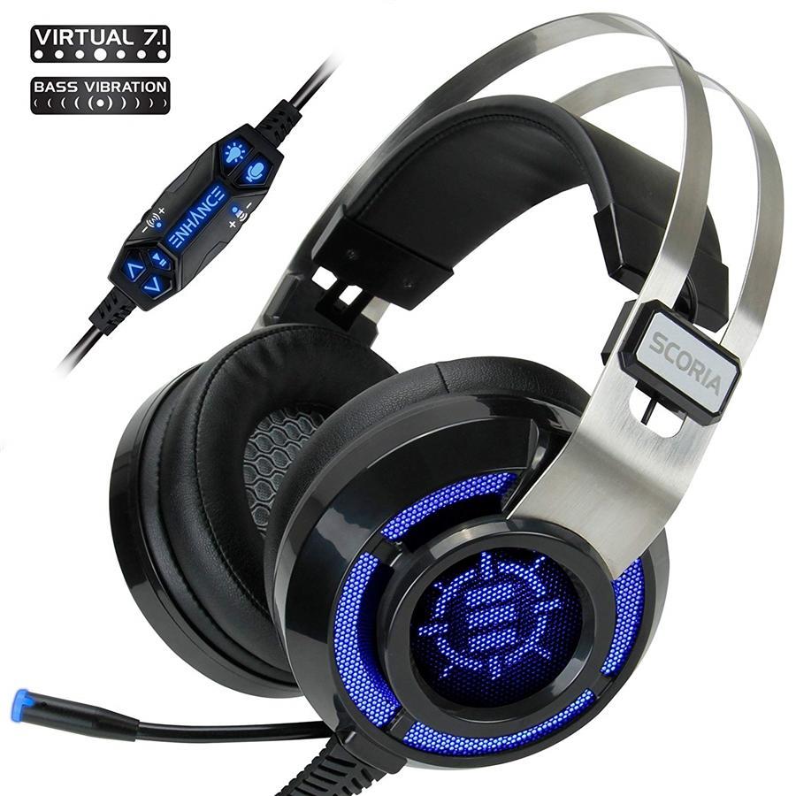 ENHANCE Scoria 7,1 Casque Virtuel de Jeu DEL avec Vibration - Simple Boutique