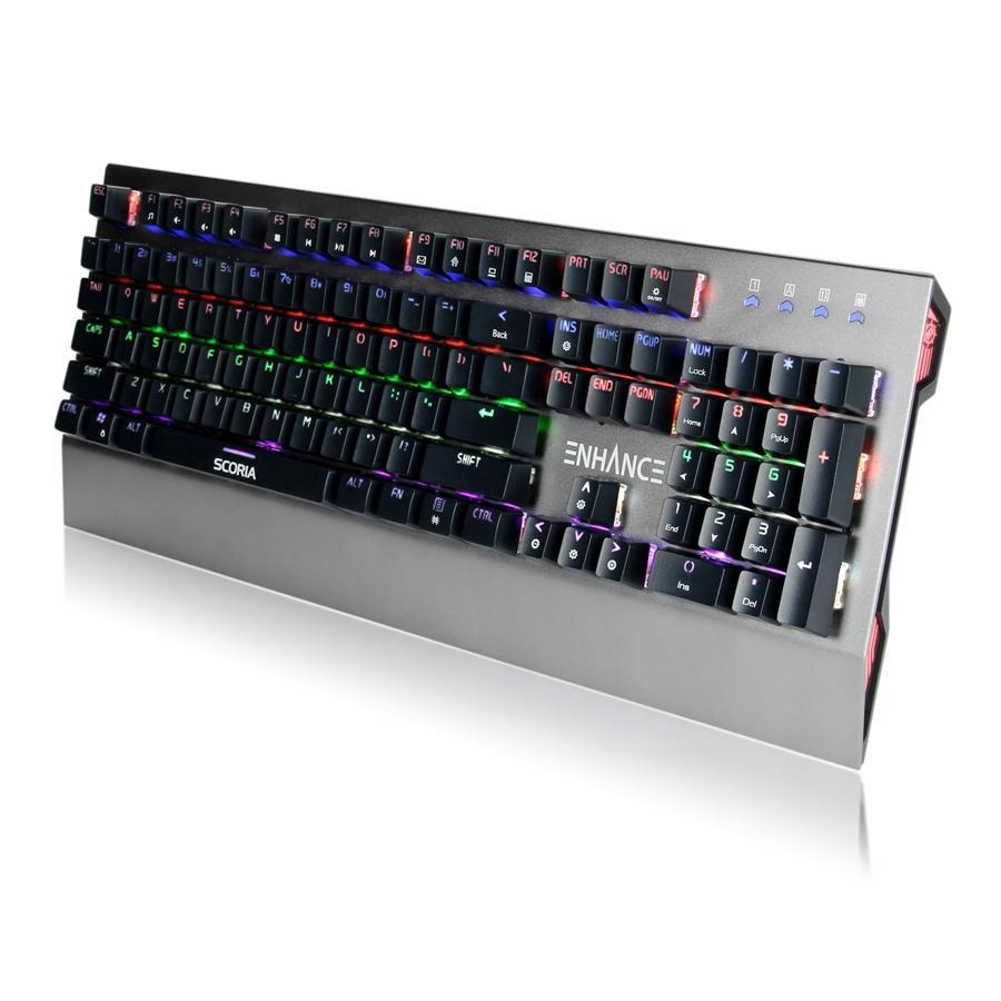 ENHANCE Scoria Rainbow Clavier de Jeu DEL Mecanique Gris - Simple Boutique