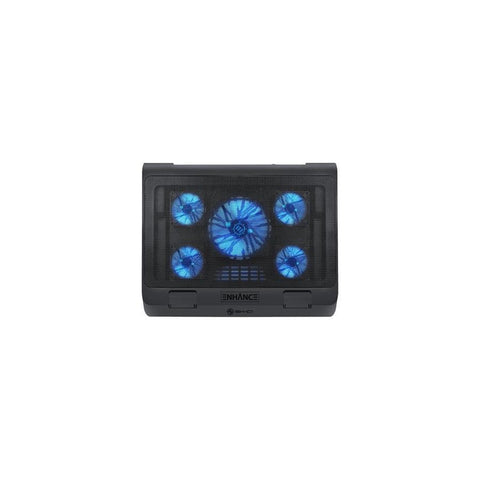 ENHANCE Support de Rrefroidissent Pour Ordinateur Portable 5 Ventilateurs 2 Ports USB LED Bleu