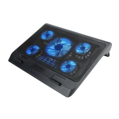 ENHANCE Support de Rrefroidissent Pour Ordinateur Portable 5 Ventilateurs 2 Ports USB LED Bleu