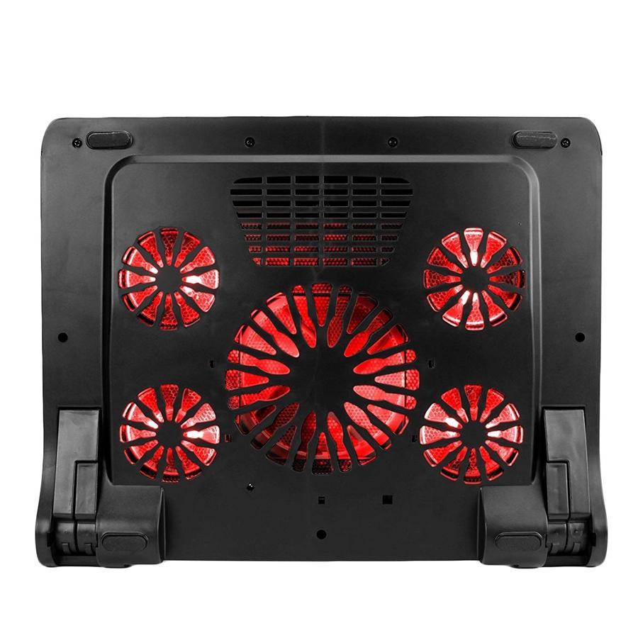 ENHANCE Support de Rrefroidissent Pour Ordinateur Portable 5 Ventilateurs 2 Ports USB LED Rouge - Simple Boutique