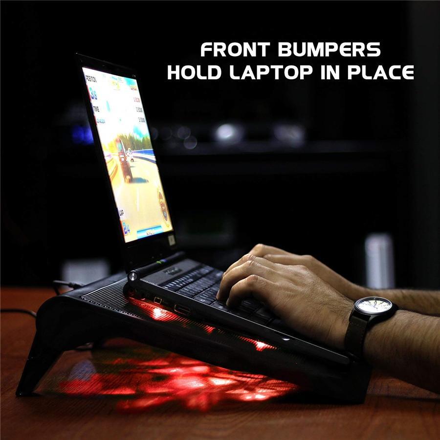ENHANCE Support de Rrefroidissent Pour Ordinateur Portable 5 Ventilateurs 2 Ports USB LED Rouge - Simple Boutique