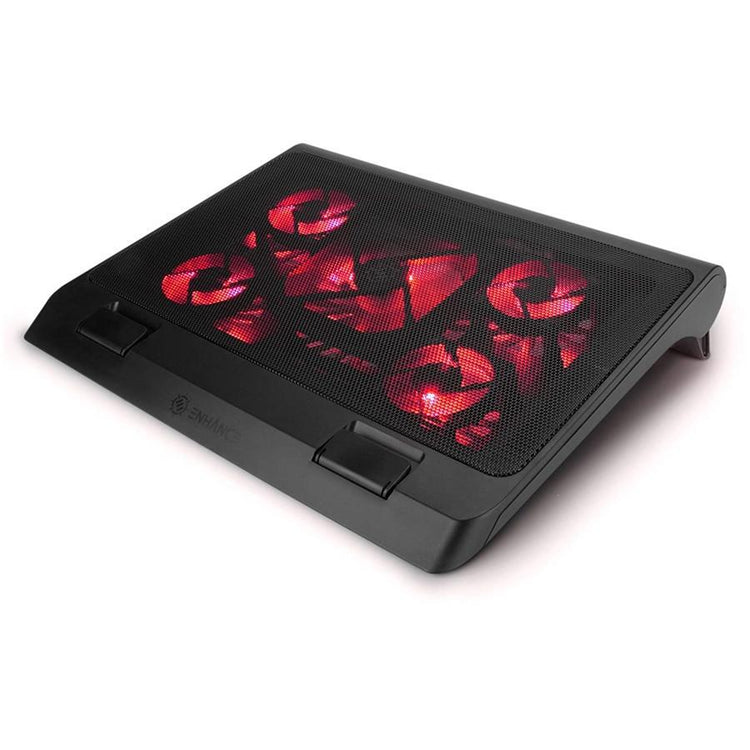 ENHANCE Support de Rrefroidissent Pour Ordinateur Portable 5 Ventilateurs 2 Ports USB LED Rouge - Simple Boutique