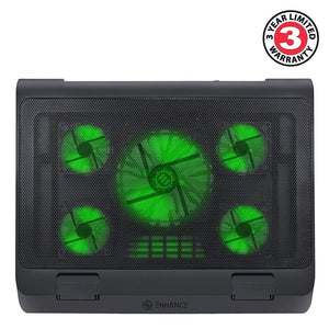 ENHANCE Support de Rrefroidissent Pour Ordinateur Portable 5 Ventilateurs 2 Ports USB LED Verte - Simple Boutique