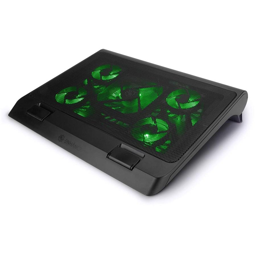 ENHANCE Support de Rrefroidissent Pour Ordinateur Portable 5 Ventilateurs 2 Ports USB LED Verte - Simple Boutique