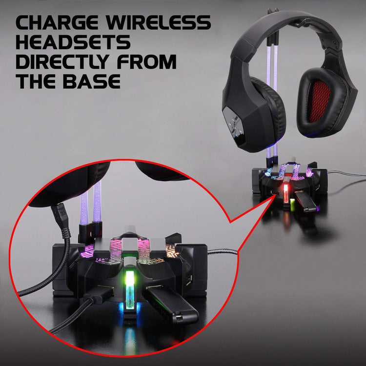 ENHANCE Support pour Casque De Jeu et HUB À 4 Ports USB DEL RVB - Simple Boutique