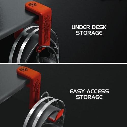 ENHANCE Support pour Casque de Jeu Rotatif - Rouge - Simple Boutique