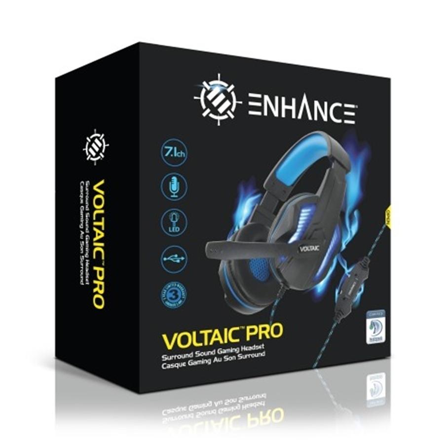 ENHANCE Voltaic Casque de Jeu Noir et Bleu - Simple Boutique
