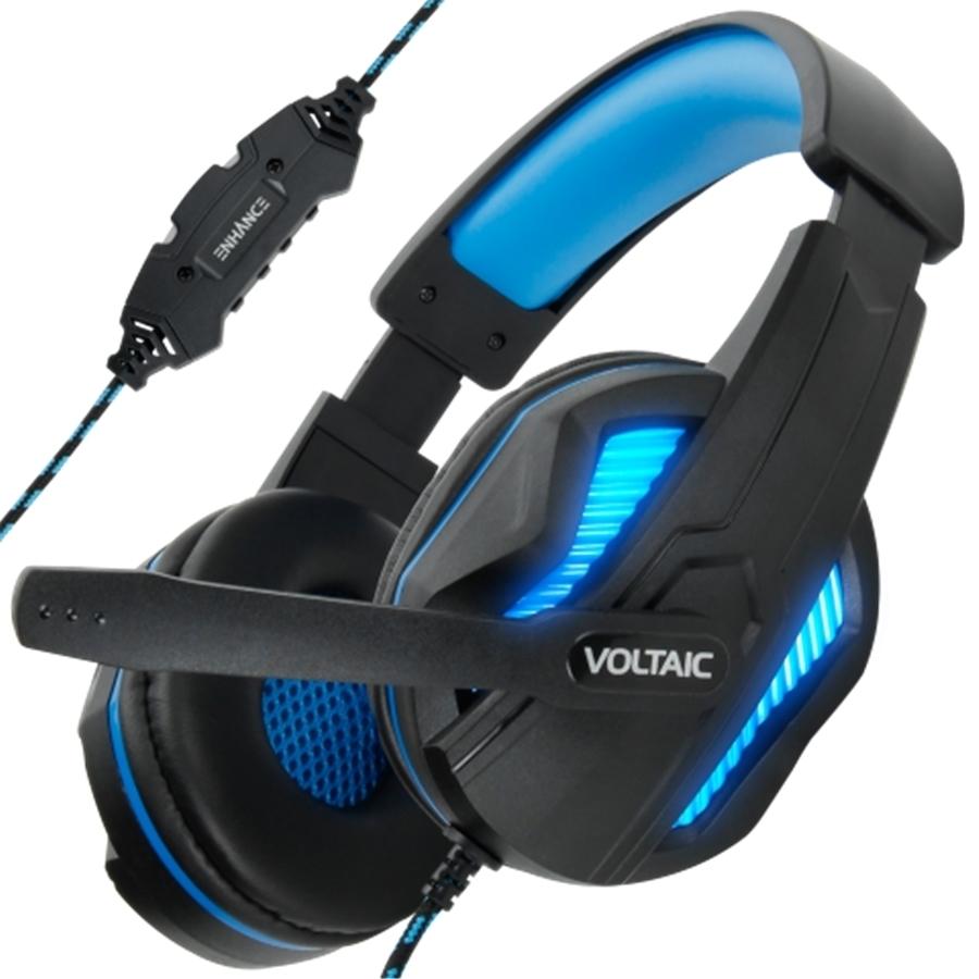 ENHANCE Voltaic Casque de Jeu Noir et Bleu - Simple Boutique