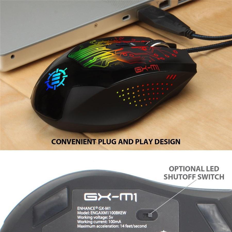 ENHANCE Voltatic GX-MI Souris de Jeu 3500 DPI DEL - Simple Boutique