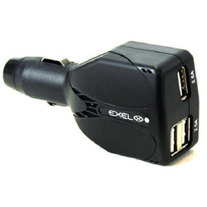 EXEL Chargeur De Voiture USB Triple Ports Jusqu'a 2.1A Noir - Liquidation Vente Finale - Simple Boutique