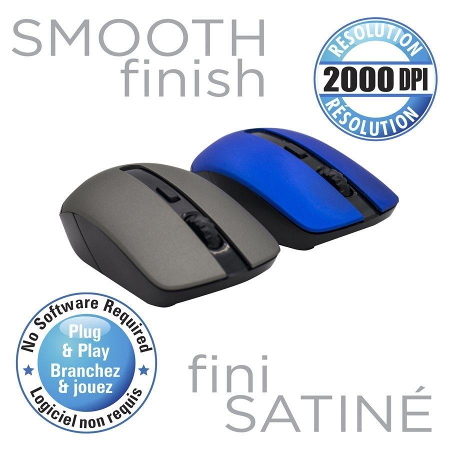 Elink CM-3792 - Souris Optique Sans-Fil, 2000 dpi, Bleu - Simple Boutique