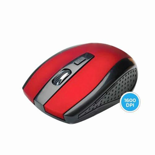 Elink CM524 - Souris de Jeu Optique Sans-Fil à 6 Boutons Avec Molette Cliquable et Nano Récepteur, Rouge - Simple Boutique