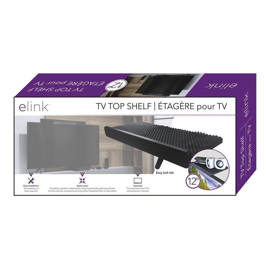 Elink CV533 - Tablette Universelle pour Dessus de Téléviseur, Largeur de 12'', Noir - Simple Boutique