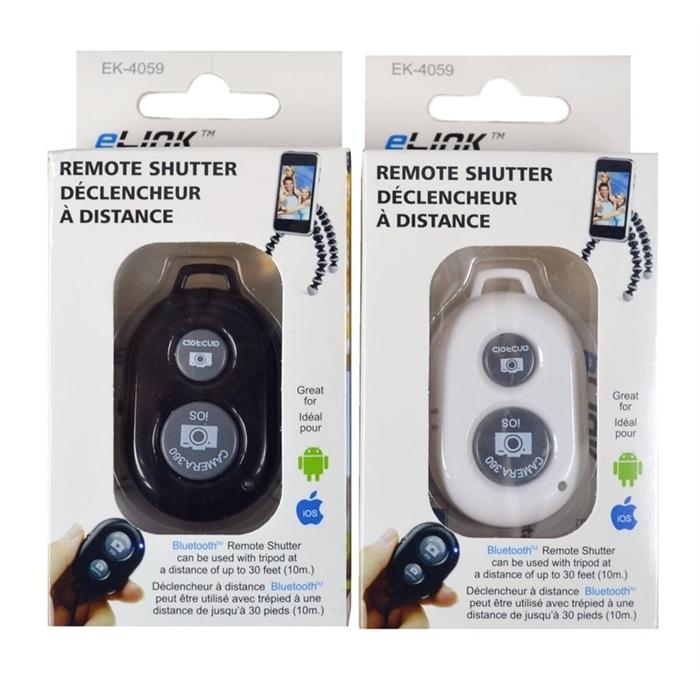 Elink EK-4059B Contrôle bluetooth pour déclancheur de caméra IOS ou Android Noir - Simple Boutique