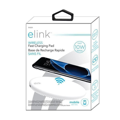 Elink EK626 Base de Recharge rapide sans fil Qi pour smartphone et tablette blanc
