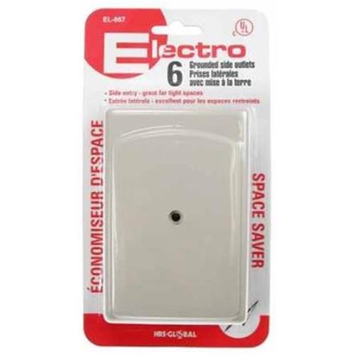 Elink EL-867 Multiprise Murale A 6 Prises Économiseur Espace Blanc - Simple Boutique