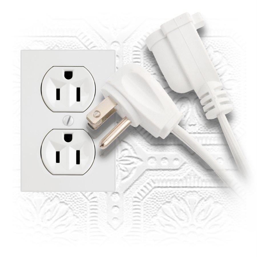 Elink EX-902 - Ralonge Électrique d'intérieur à Usage Intensif, 8 Pieds, Blanc - Simple Boutique