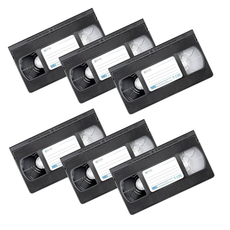 Elink - Ensemble de 6 Cassettes VHS pour L'enregistrement, Capacité de 120 Minutes, Noir - Simple Boutique