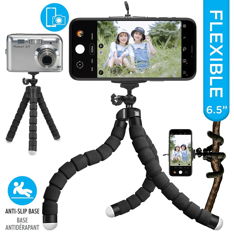 Elink - Trépied Flexible pour Téléphone ou Appareil Photo, Hauteur de 6.5", Rouge - Simple Boutique