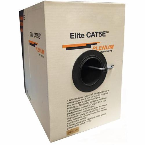 Elite Câble Réseau Cat5e UTP FT6/CMP cUL Solid Plenum Gris 1000' - Simple Boutique