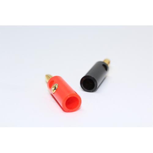 Embout de Câbles Haut-Parleurs Style "banane" plaqué or paquet de 2 1 noir et 1 rouge - Simple Boutique