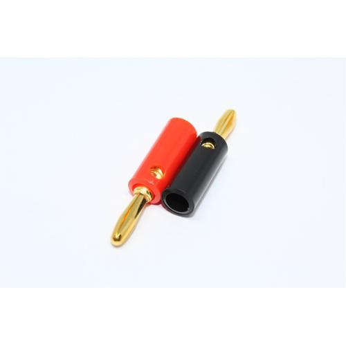 Embout de Câbles Haut-Parleurs Style "banane" plaqué or paquet de 2 1 noir et 1 rouge - Simple Boutique