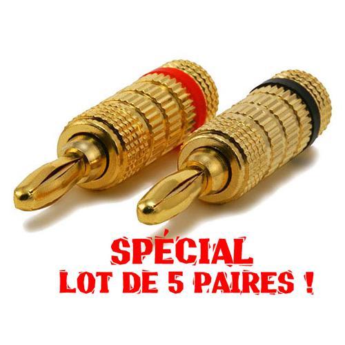 Embout de câbles Haut-Parleur (5 paires de 2) de style "banane" - Simple Boutique