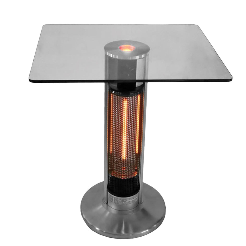 Ener-G+ HEA-1575J67L-2 Table Bistro Extérieur avec chauffage Infrarouge et lumière LED Intégrés 1400 Watts
