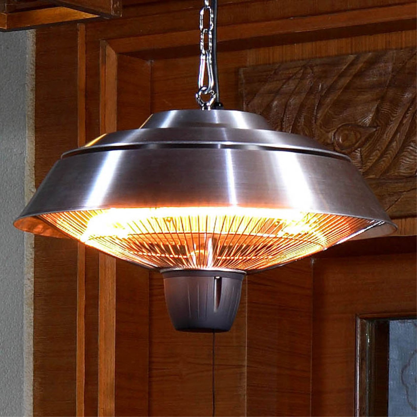 Ener-G+ HEA-21523 Chaufferette patio éléctrique infrarouge suspendue Gris - Simple Boutique
