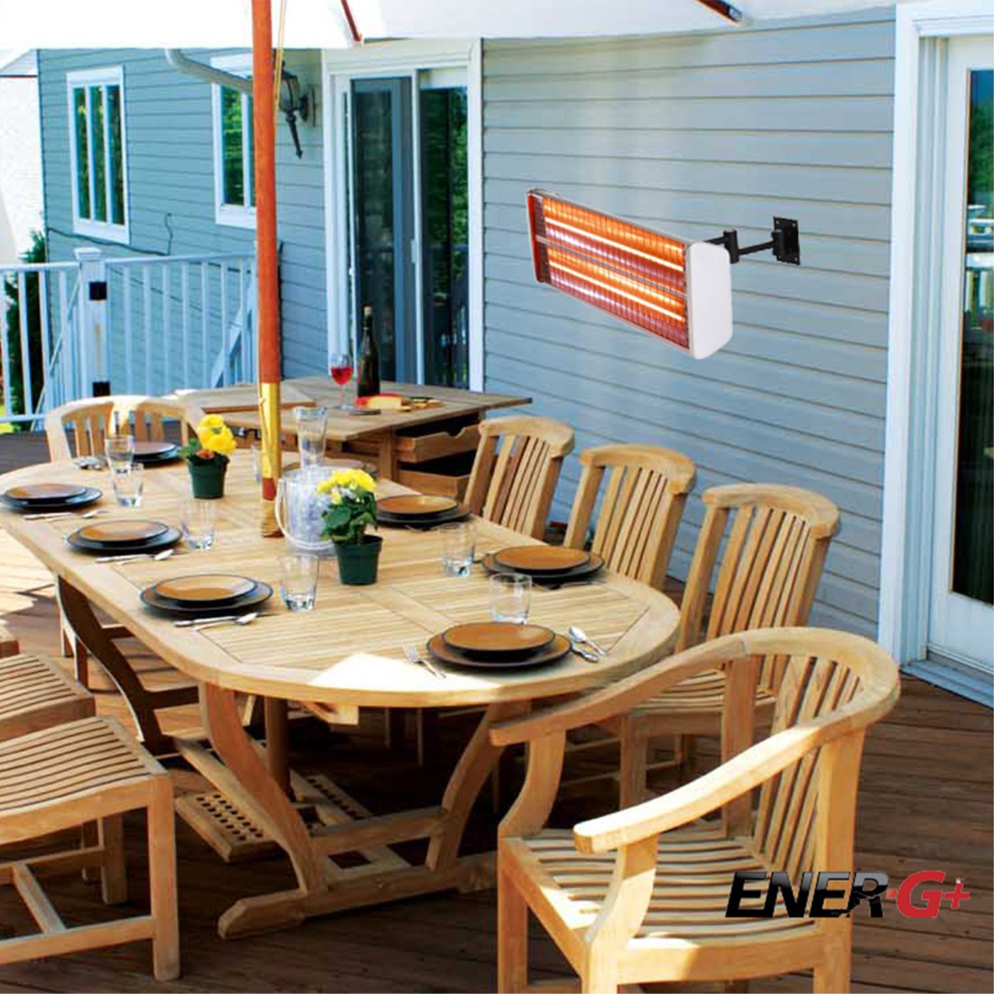 Ener-G+ HEA-21531 Chaufferette électrique infrarouge murale pour l'extérieur - Simple Boutique