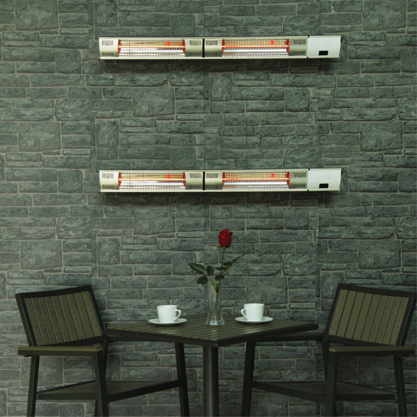 Ener-G+ HEA-23046-WM-RM Chauferette électrique murale extérieur à infrarouge 1500W/3000W argent - Simple Boutique