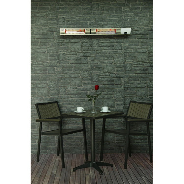 Ener-G+ HEA-23046-WM-RM Chauferette électrique murale extérieur à infrarouge 1500W/3000W argent - Simple Boutique