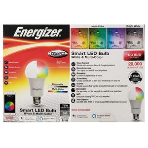 Energizer Connect EAC2-1002-RGB Ampoule DEL Intelligente Blanc/Multicolore - Simple Boutique