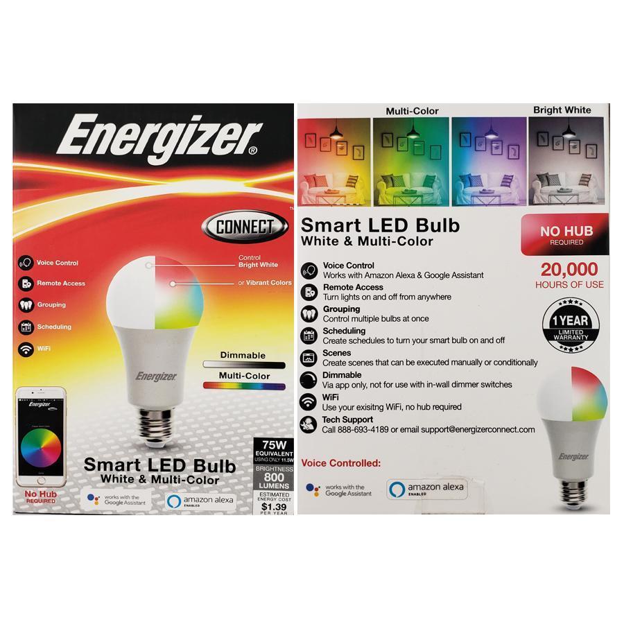 Energizer Connect EAC2-1002-RGB Ampoule DEL Intelligente Blanc/Multicolore - Simple Boutique